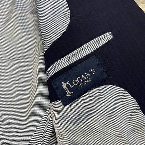 Jack Victor Solid Navy Blue on Navy Blue Pinstripe Suit 41R - Picture 7 of 12